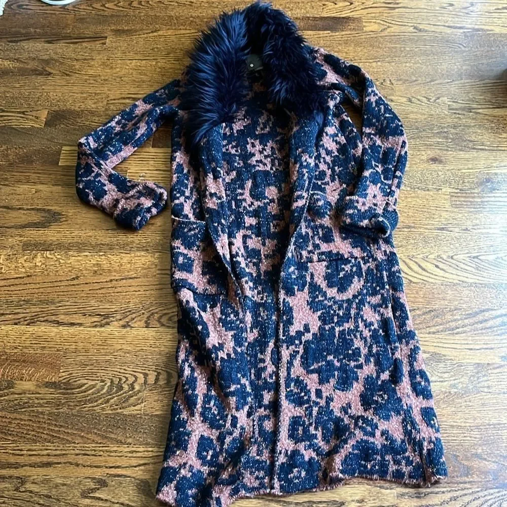 By Anthropologie Jacquard Cardigan Sweater Size Small